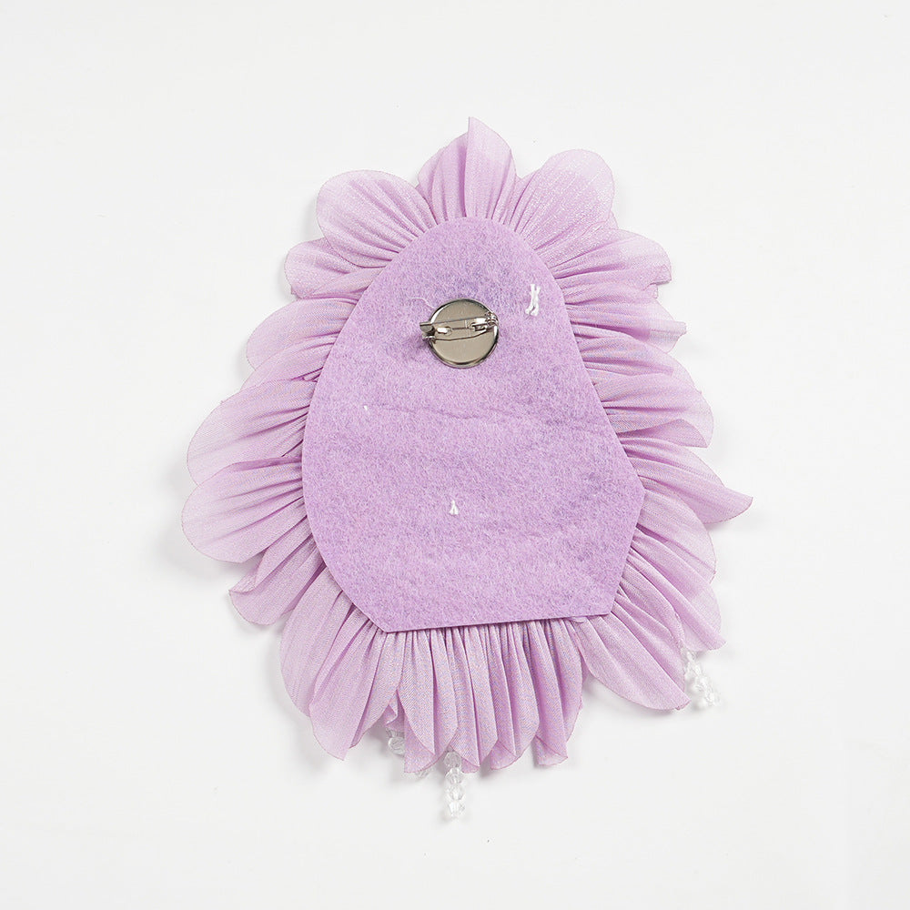 Plus Size African Women Floral Pleated Long-Sleeve Dress 16