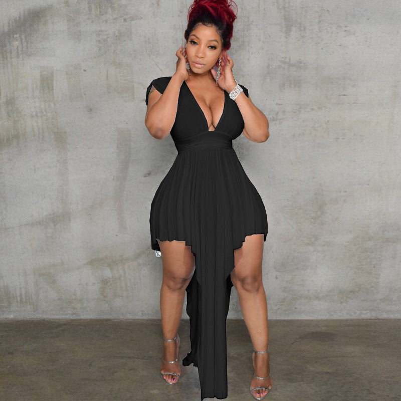 Women V Backless Irregular Sexy Dress 4