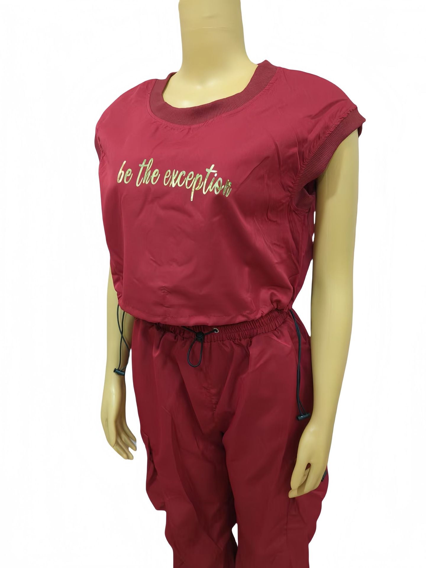 Women Round Neck Short Sleeve Top and Pants Casual Two-piece Set 6