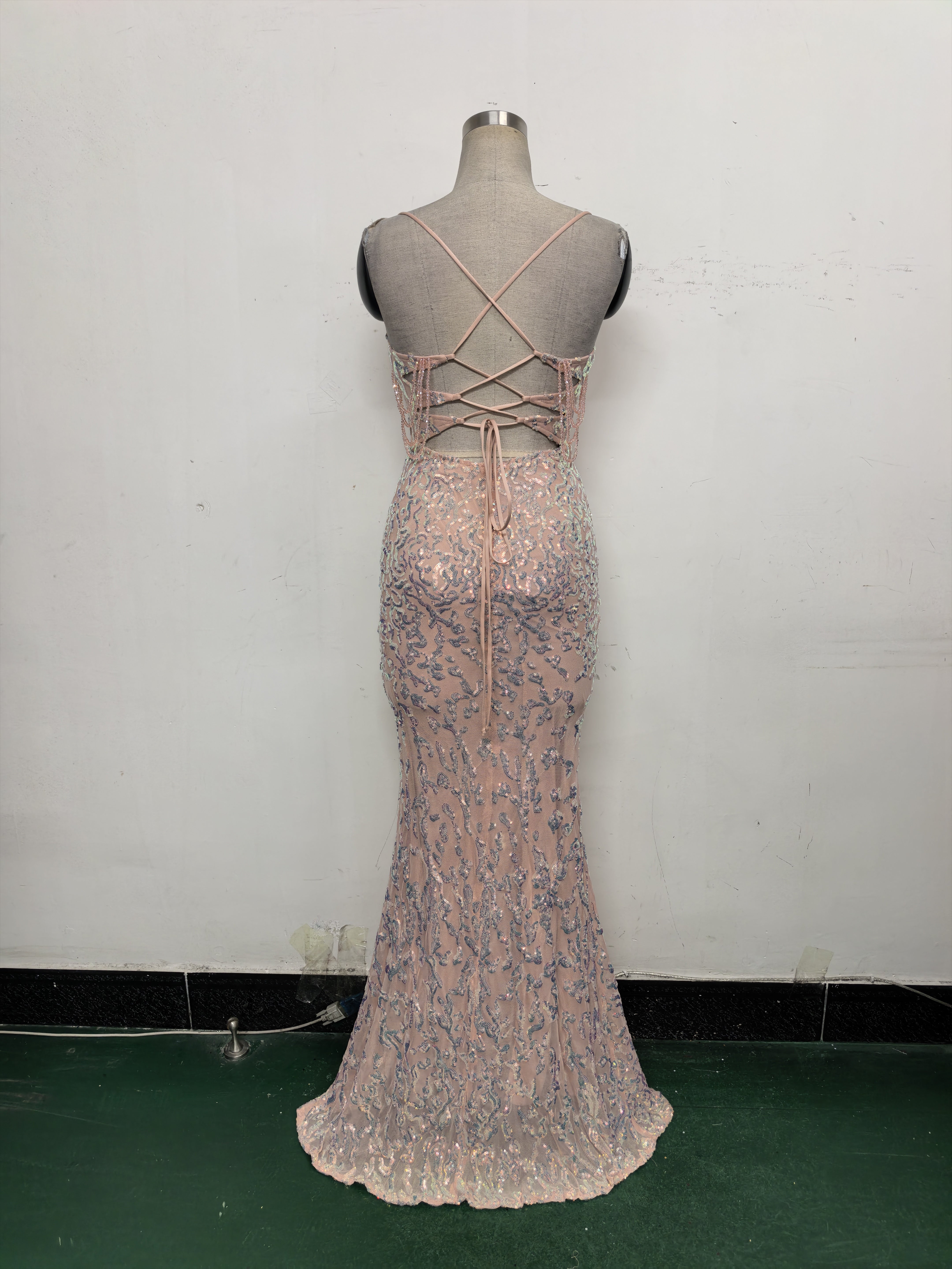 Women crystal diamond sequin embroidery Formal Party evening dress 29