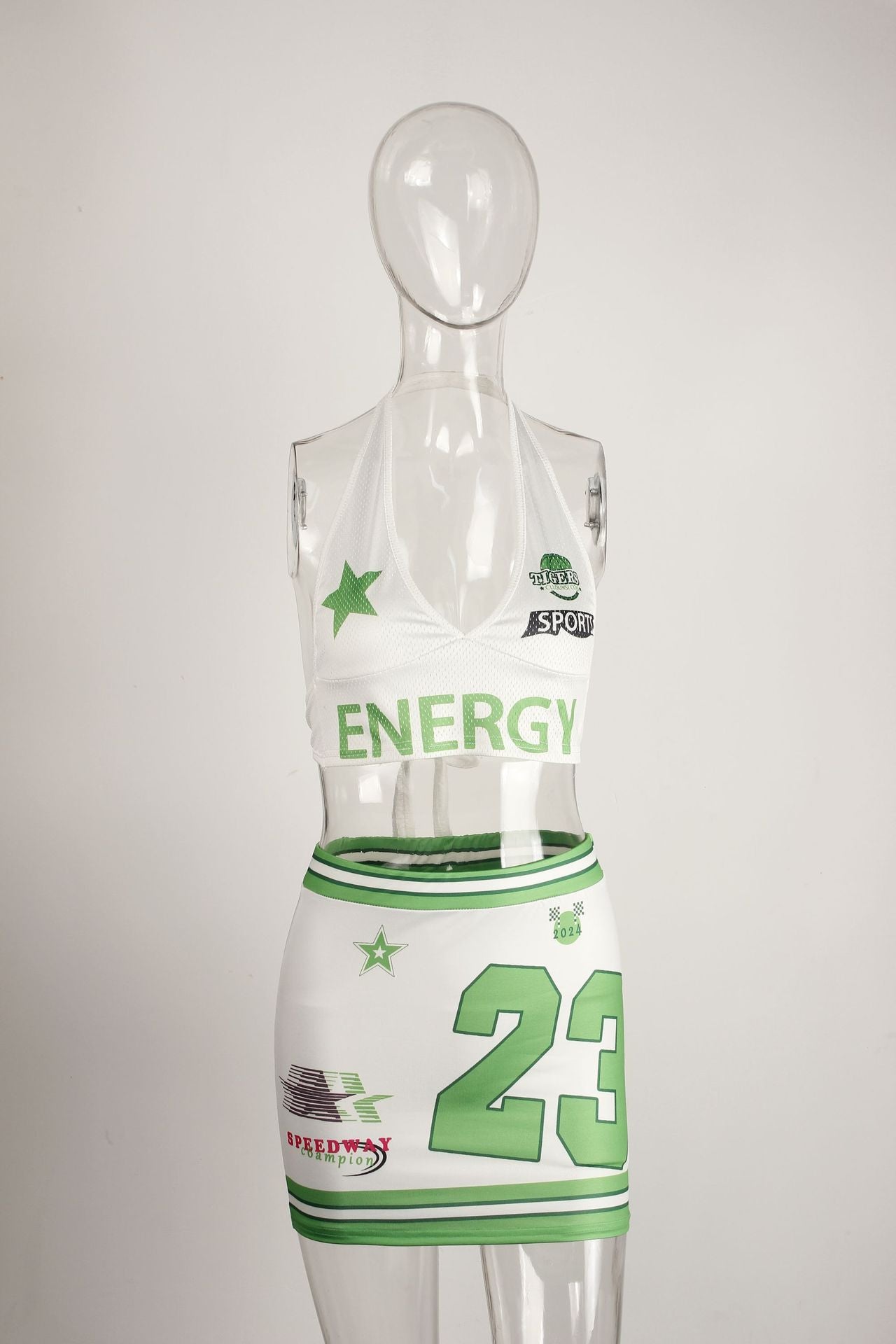 Summer sexy Halter Neck beach Lace-Up top short skirt two-piece set for women 13