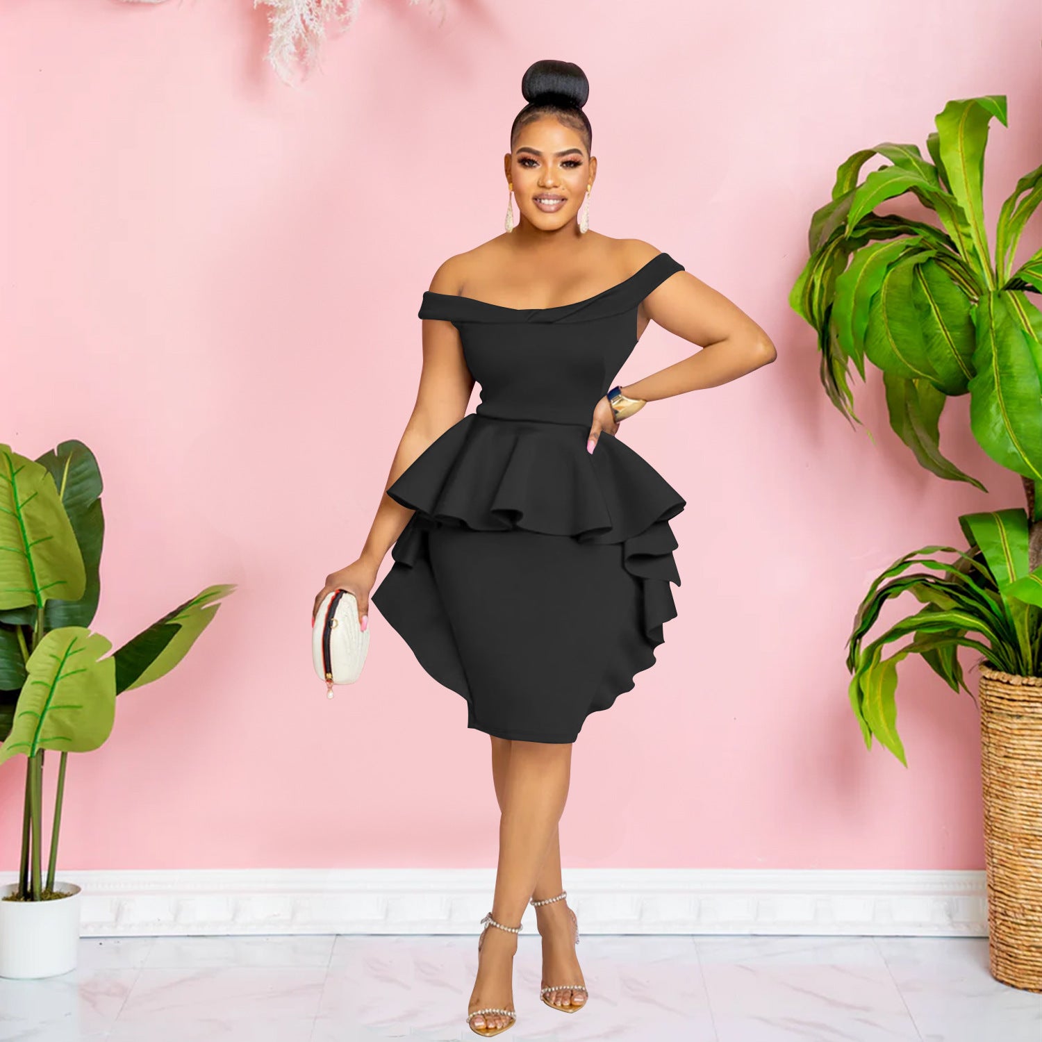 Women Solid Sleeveless Ruffle Skirt 5