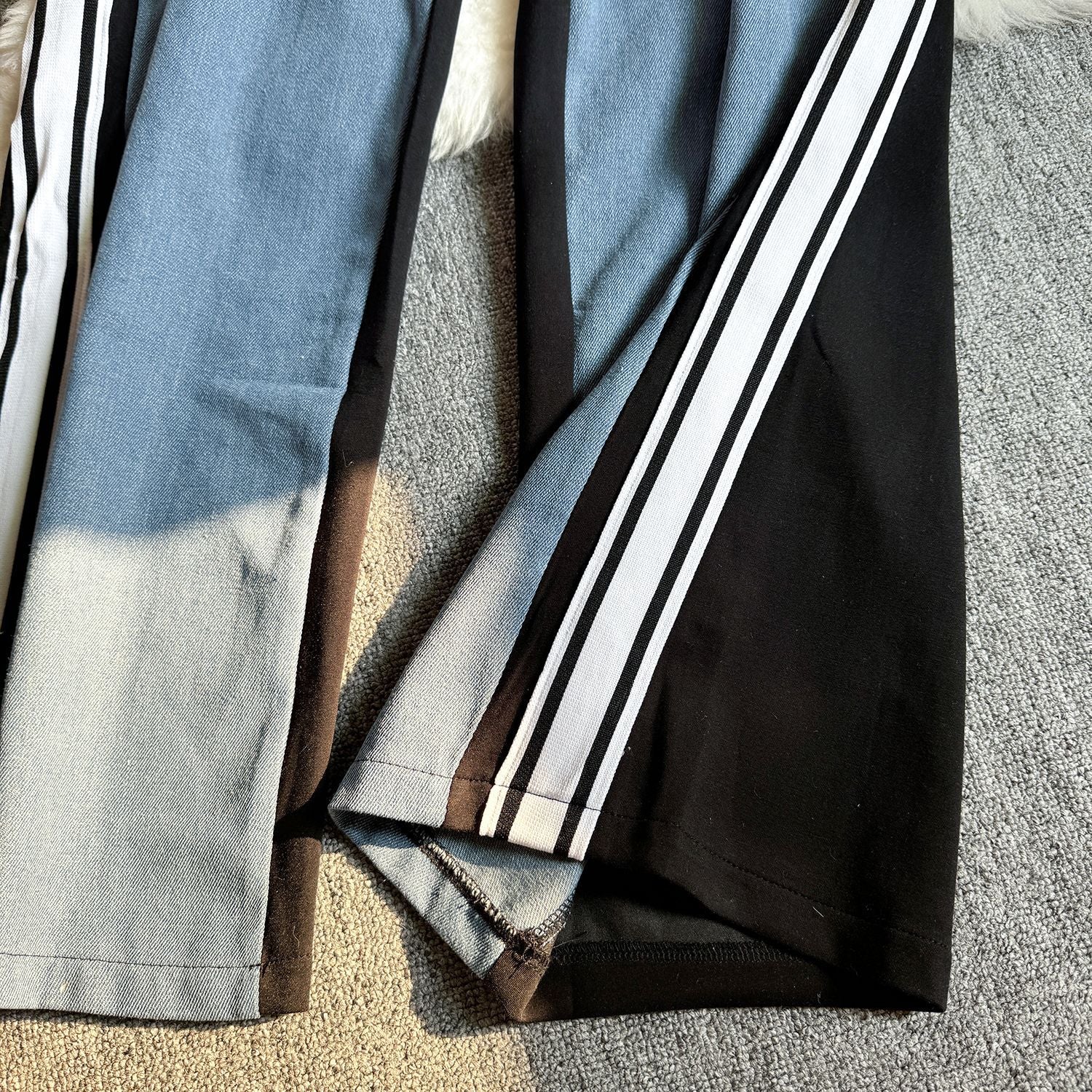 Summer Fashion Sleeveless Short Denim Patchwork Top Wide Leg Trousers Contrast Color Two piece Set for Women 12