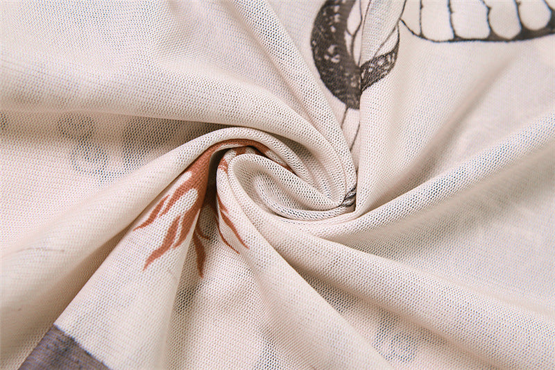 Autumn Women mesh embroidery See-Through Top and trousers two-piece set 21