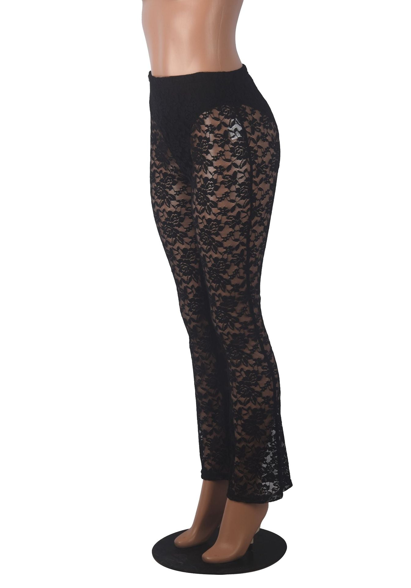 Fashion Sexy Elastic Nightclub Lace Casual Pants 8