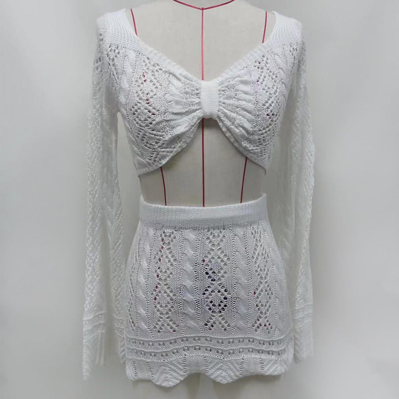 Sun Protection Women's Knitting Hollow Bikini Cover-Up Shirt Outer Wear 8