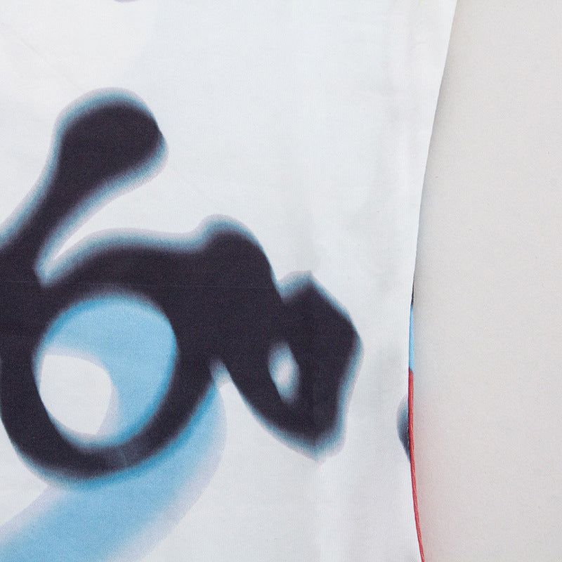 Women Fall Round Neck Long Sleeve Graffiti Letter Print Dress 13