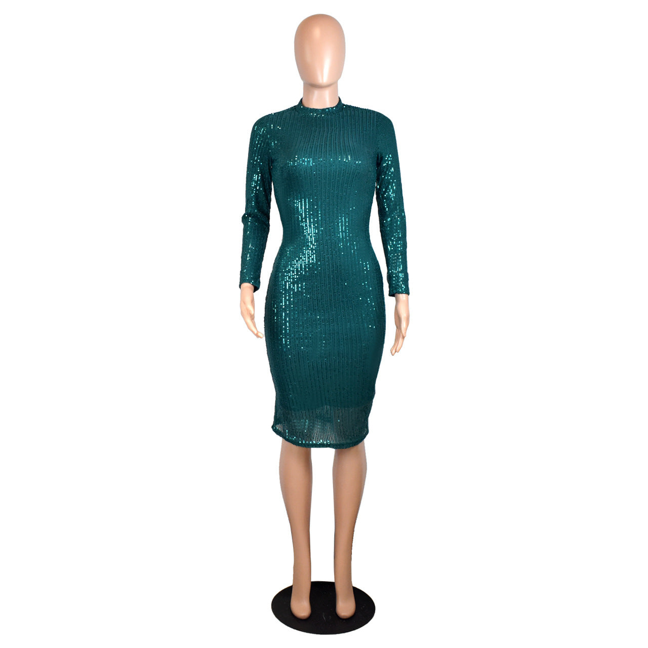 Women Fall Winter Sequin Long Sleeve Sexy Bodycon Dress 13