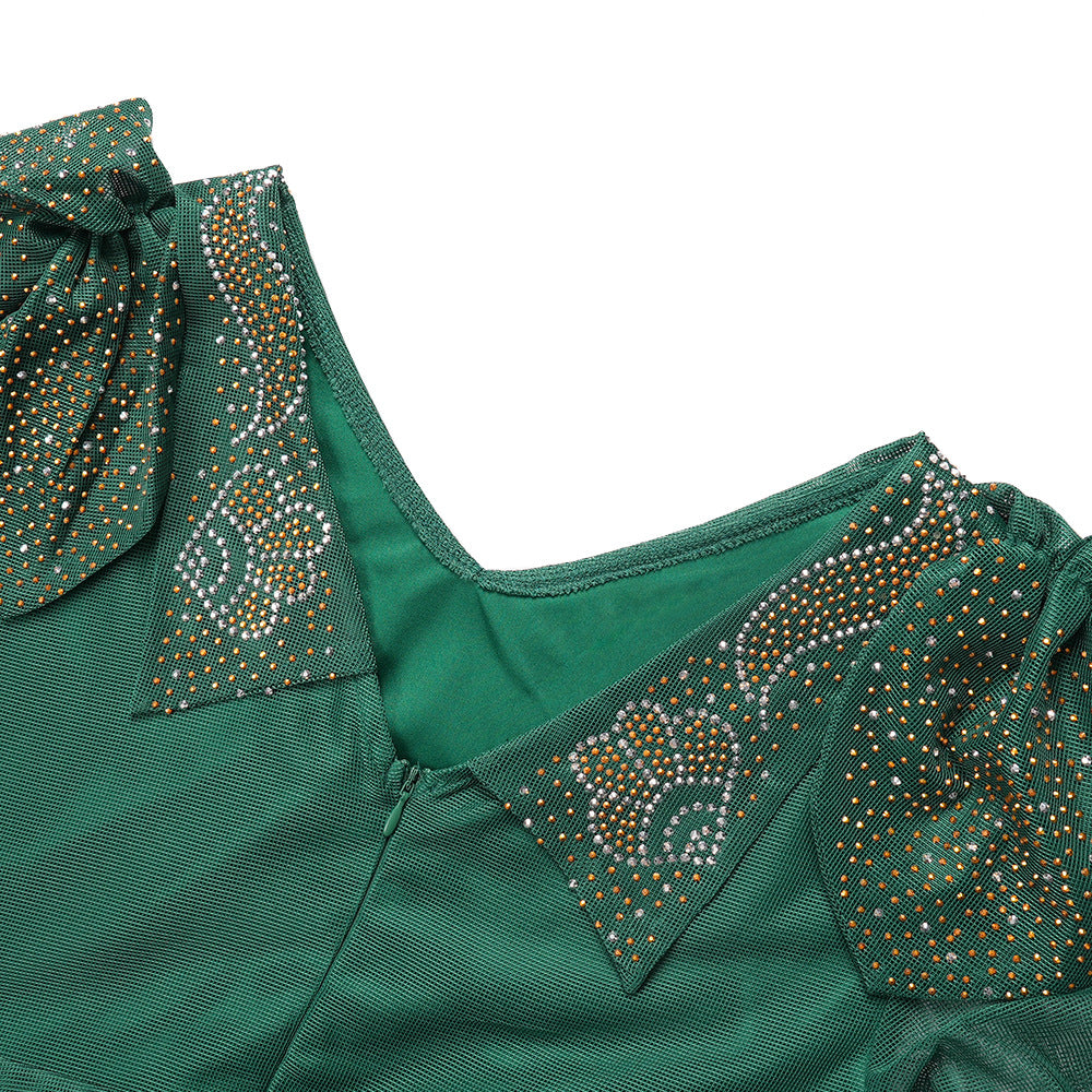 Plus Size African Women beaded party dress 16