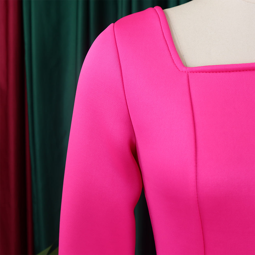 Winter Chic Elegant Fur Decorated Long Sleeve A-Line African Party Dress 21