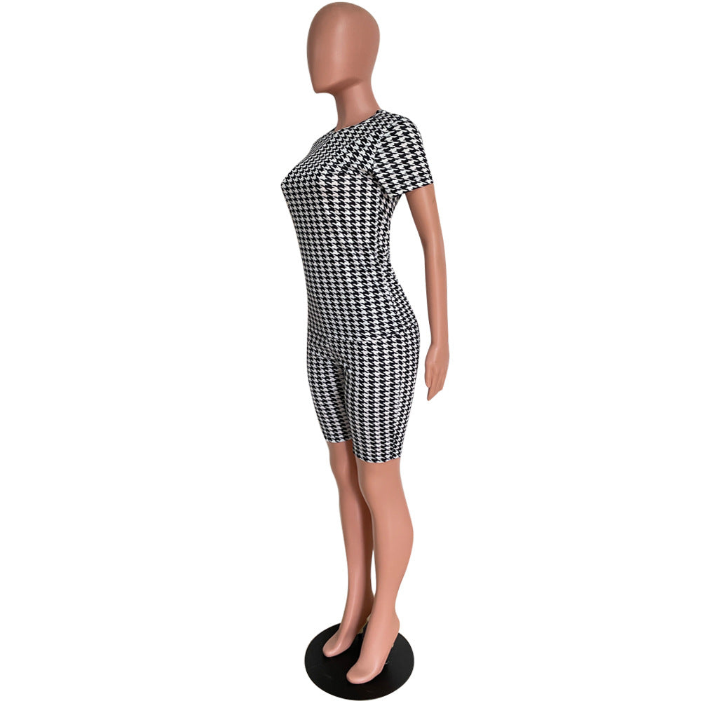 Summer Fashionable casual print T-shirt and shorts 2-piece set 15