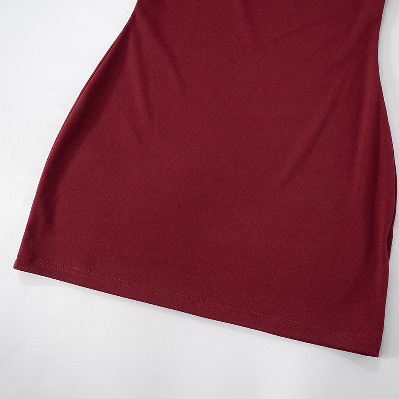 Women's Autumn Winter Strapless Mesh Patchwork Bodycon Dress 15