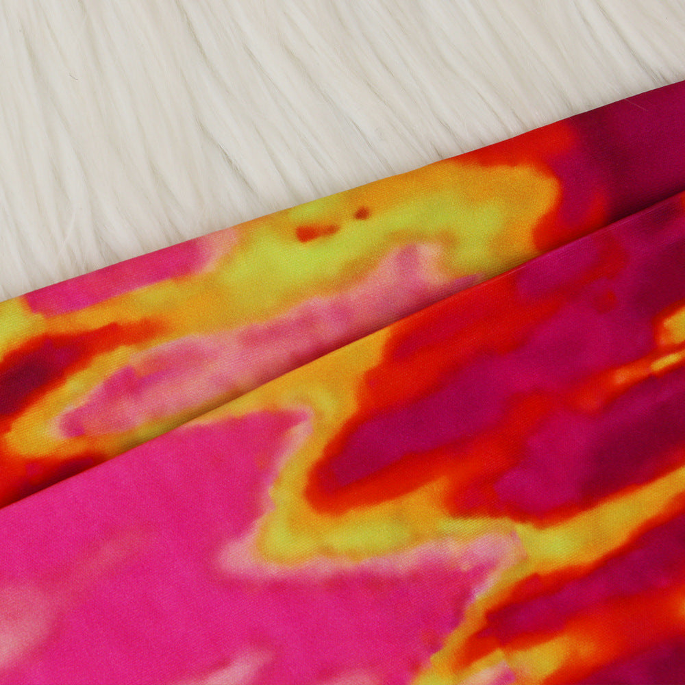 Print Hooded Zipper Long Sleeve Top Shorts Women's Casual Tracksuit 24