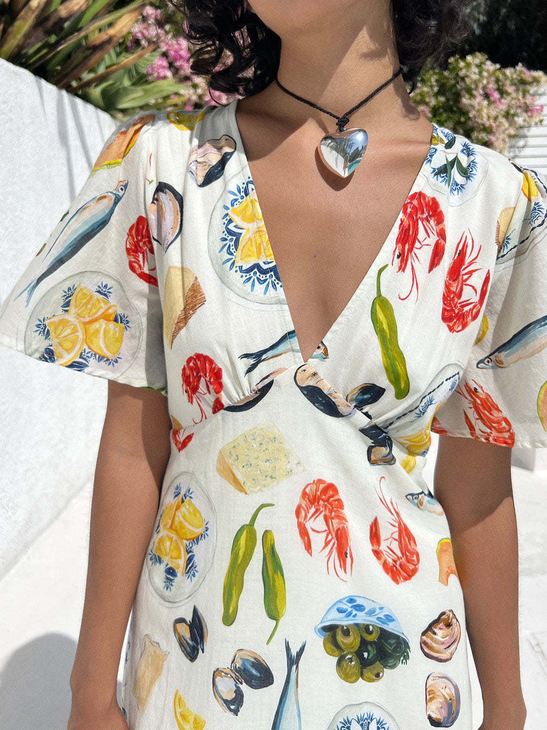 Women Vacation V-Neck Printed Casual Dress 5