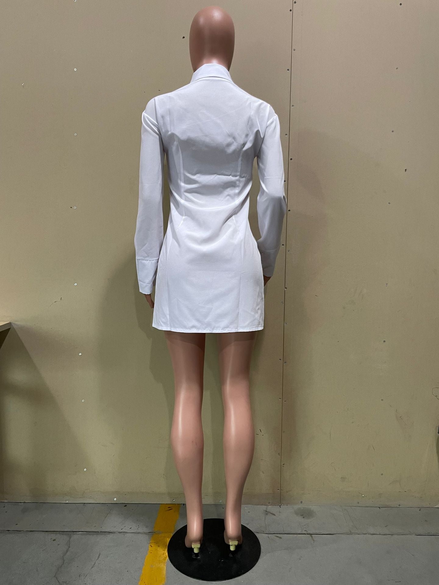 Women Spring Fashion Slit Turndown Collar Shirt 19