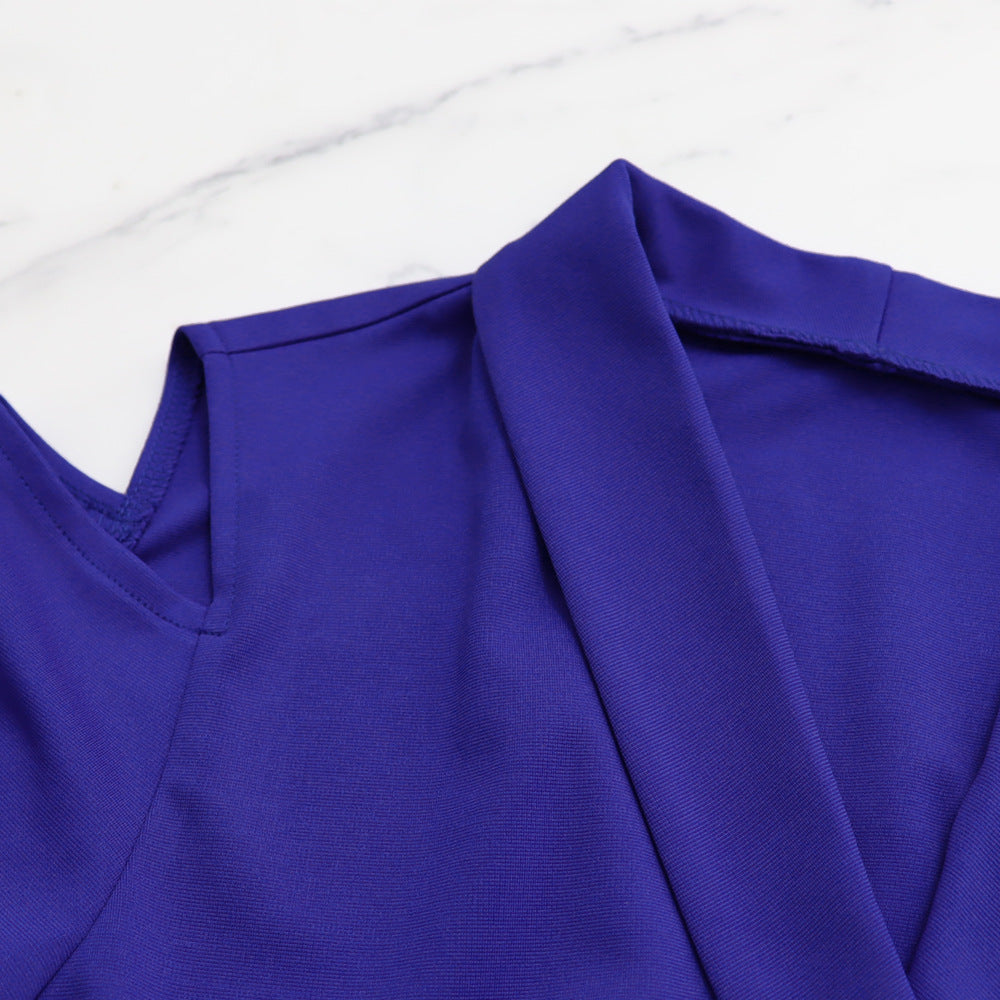 Women long sleeve cardigan lace up suit dress 16