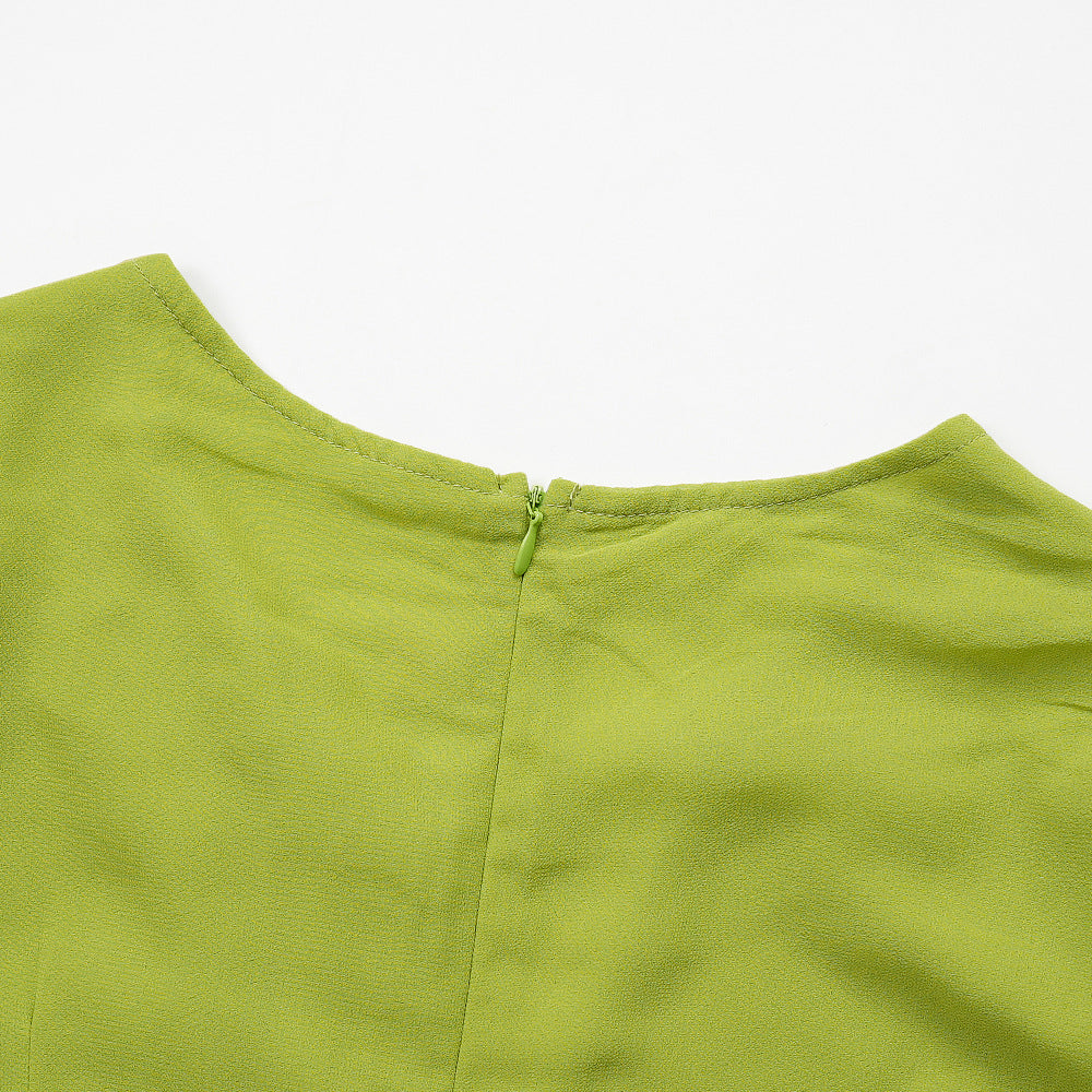 Plus Size African Women elegant pleated Ruffle Edge dress 17