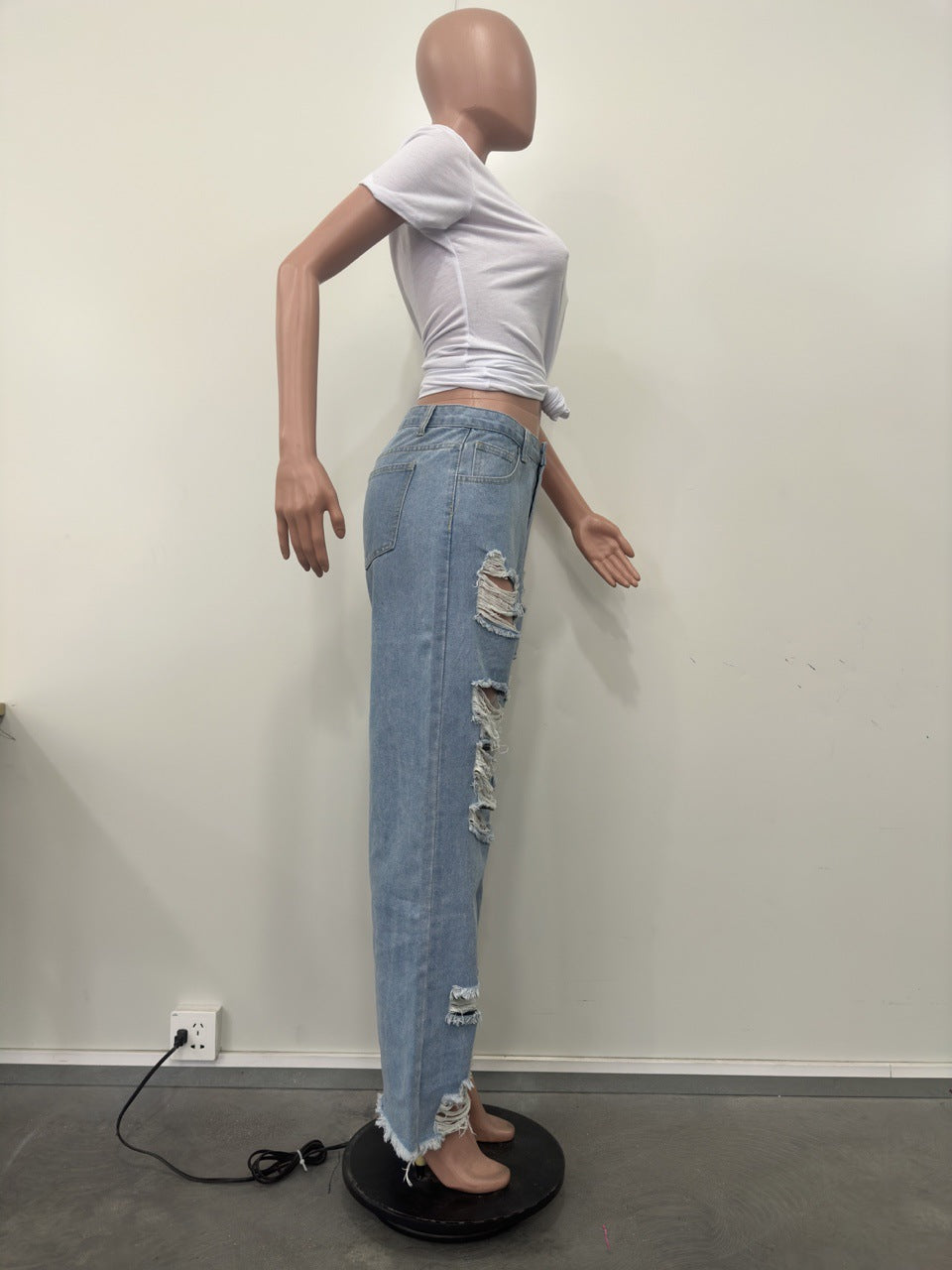 Sexy Fashion Ripped Denim Pants 8