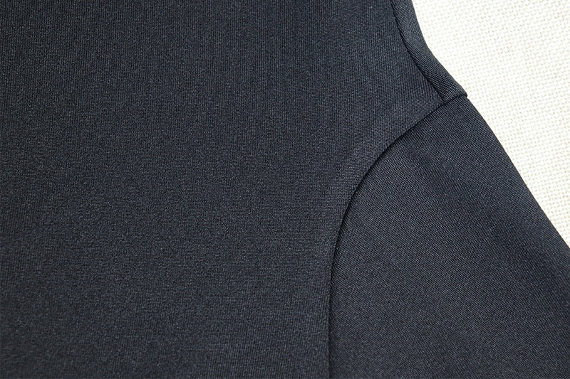 Women's clothing black and white color matching fresh Off Shoulder A-line short dress 16