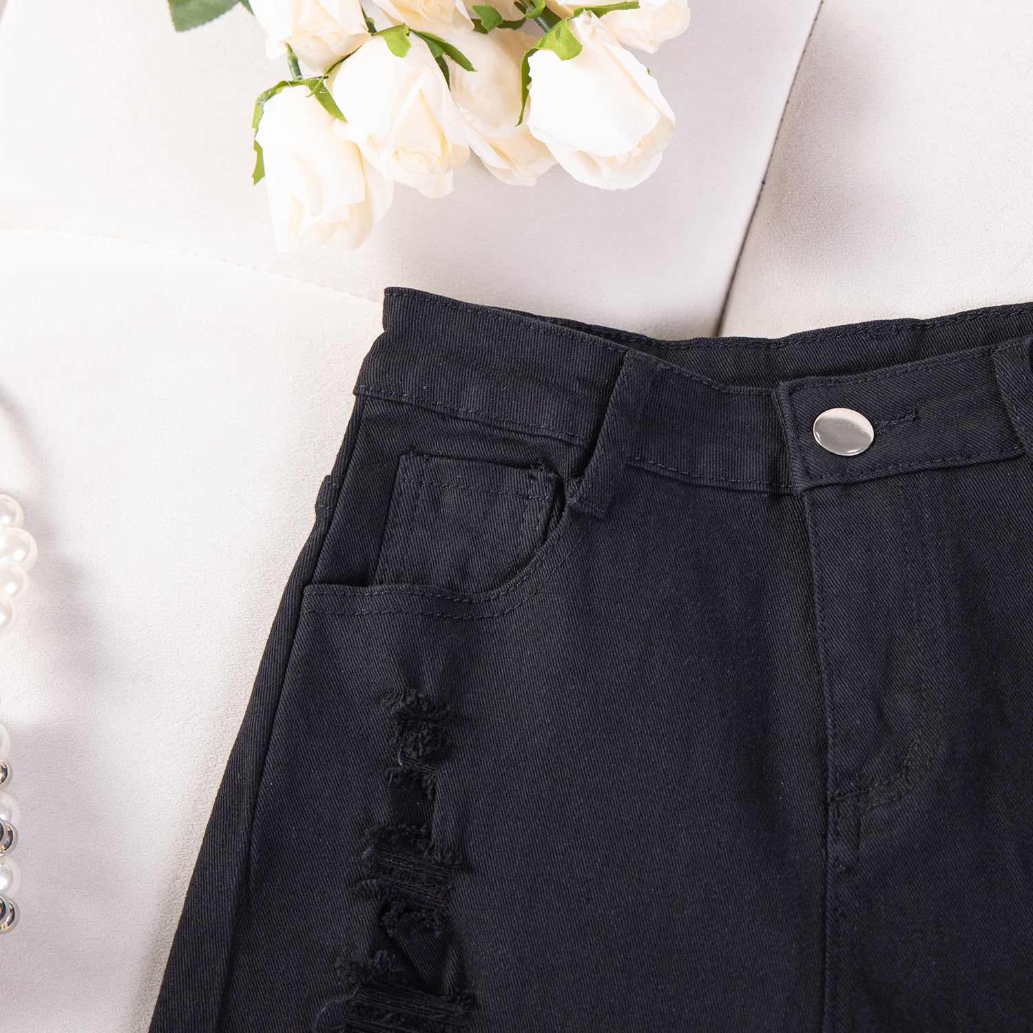 Sexy Casual High-Waist Plus Size Ripped Denim Shorts 30