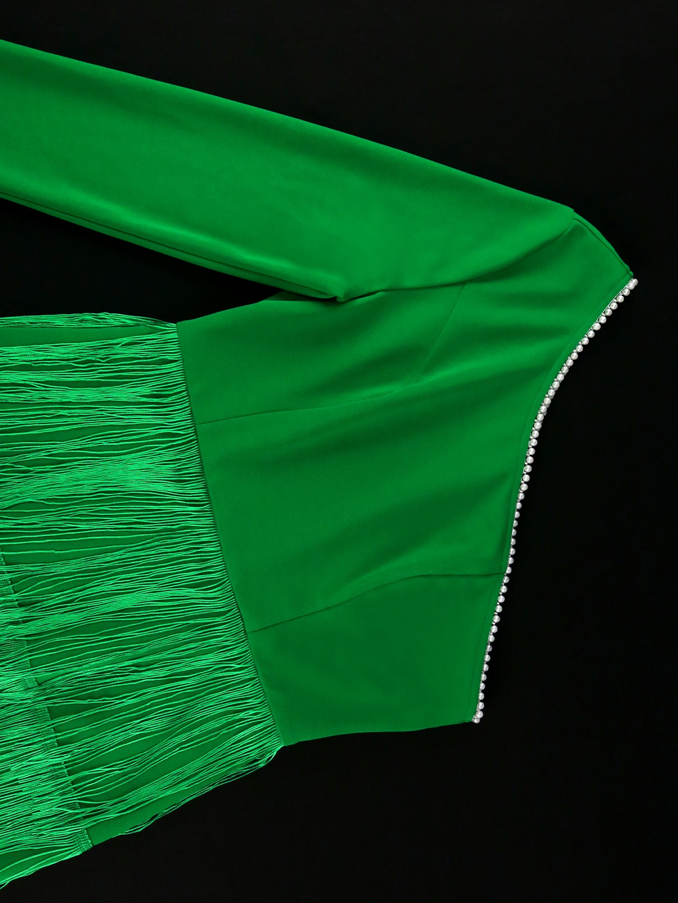 Sexy One-Shoulder Long-Sleeved High-Waist Slim Tassel Formal Party Evening Dress 12