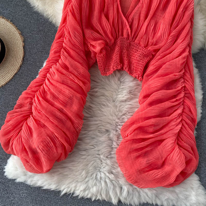 Women Pleated Crop Top 26