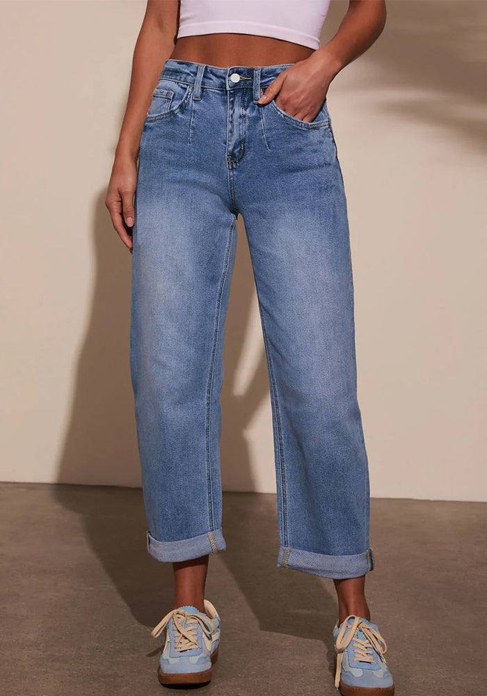 Women Stretchy hem Denim Pants