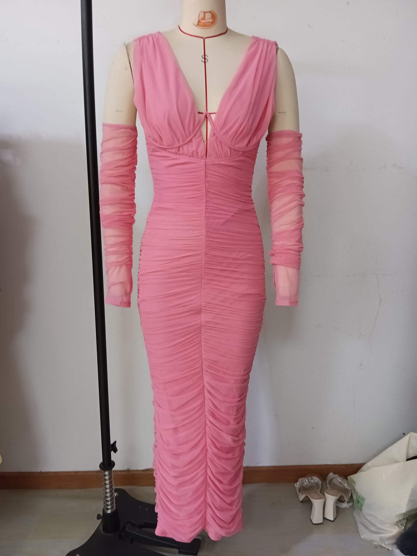 Women Pleated Slit Dress 10