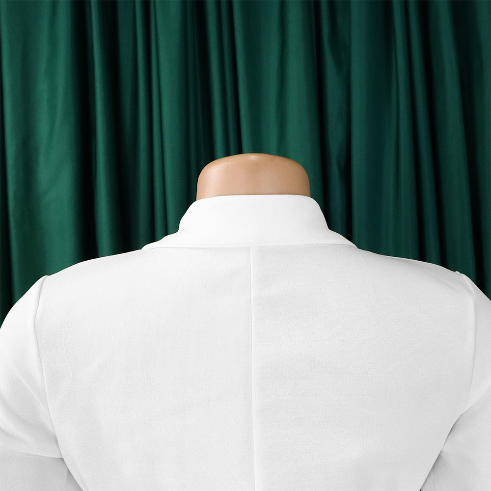 Plus Size Women's Fashion Turndown Collar Fashion Lace-Up Slim Waist Pleated African Dress 43