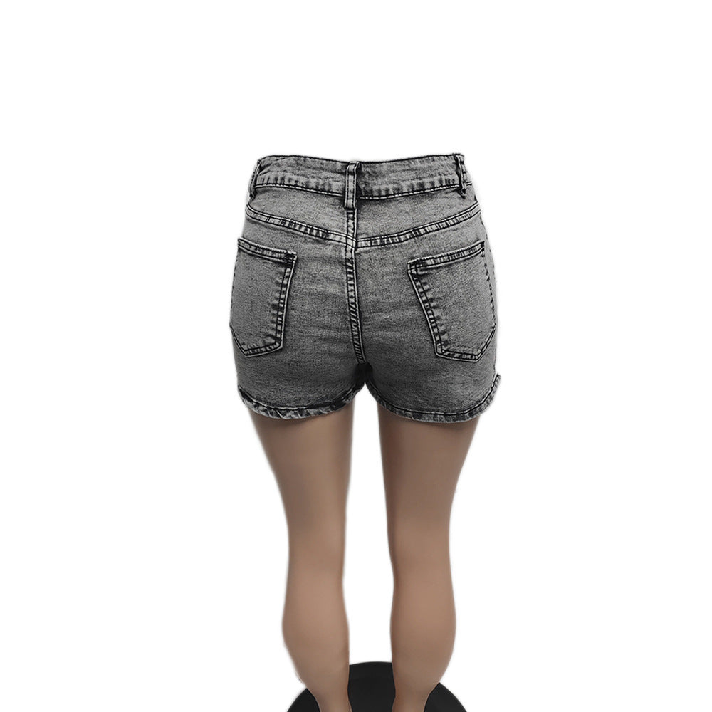 Women's Vintage Wash Stretch Denim Shorts 35