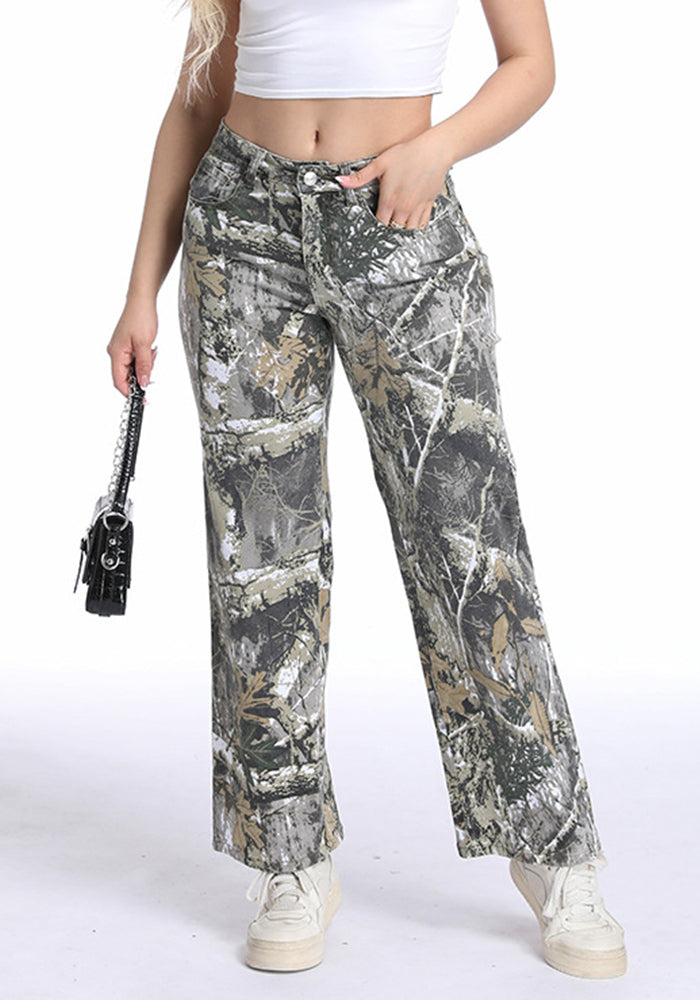 Women fall multi-color denim pants