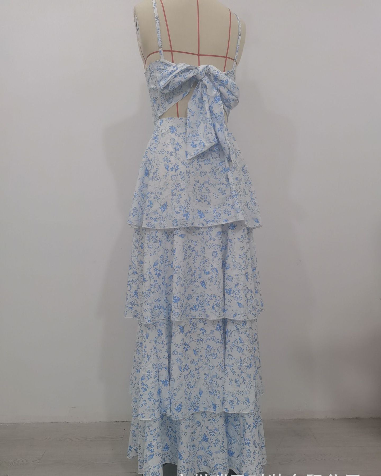 Spring And Summer Bow Floral Printed Holidays Party Chic Dress 11