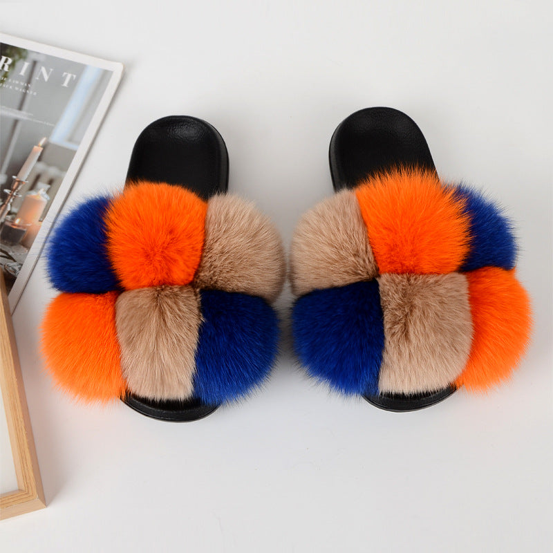 Women Multi-Color Furry Slippers 4