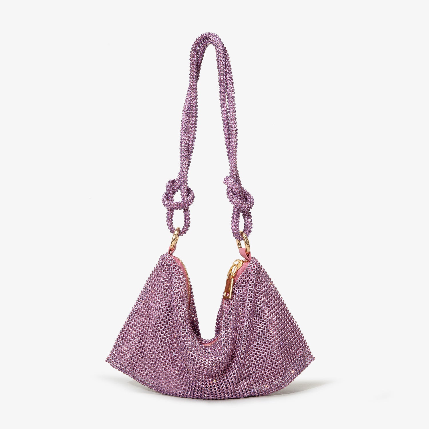 Women Pink Rhinestone Encrusted Handbag 32