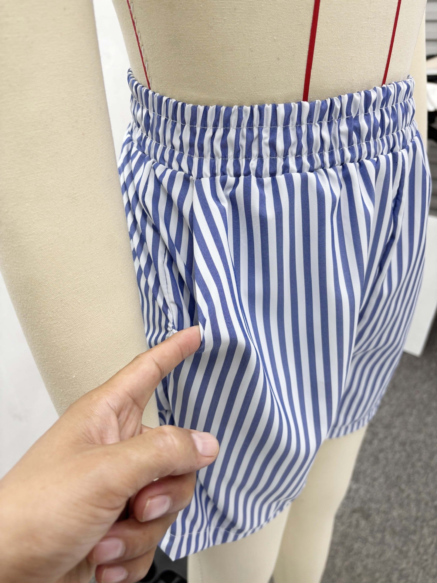 Women African Long-Sleeved Casual Striped Cardigan Shirt and Shorts Two-Piece Set 10