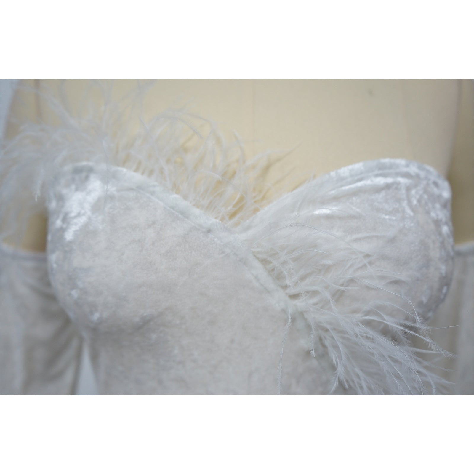 Women's Autumn Winter Feather Velvet Slim Bodycon Dress With Gloves 20