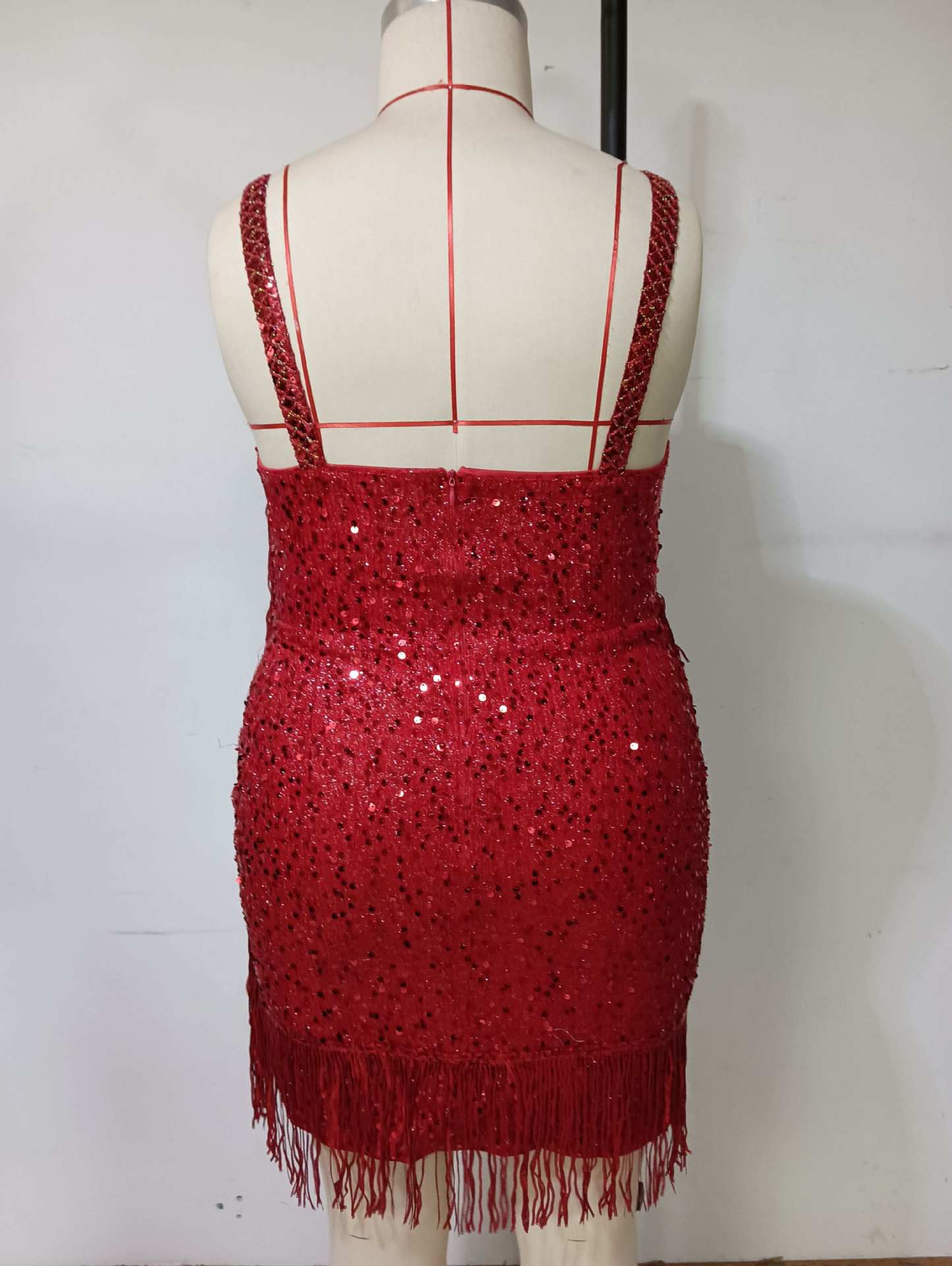 Plus Size Low Back Evening Gown Sleeveless Sequin Bodycon Women's Party Sexy Dress 10