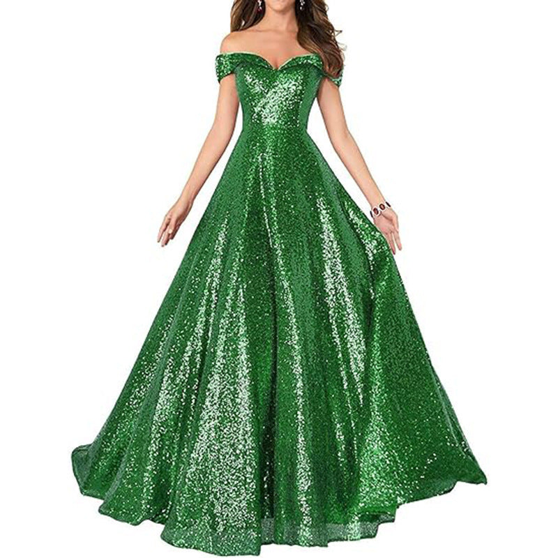 Off Shoulder Prom Evening Gowns Women's Long Sequin Formal Women's Dress（Processing time need 3-6 days） 21