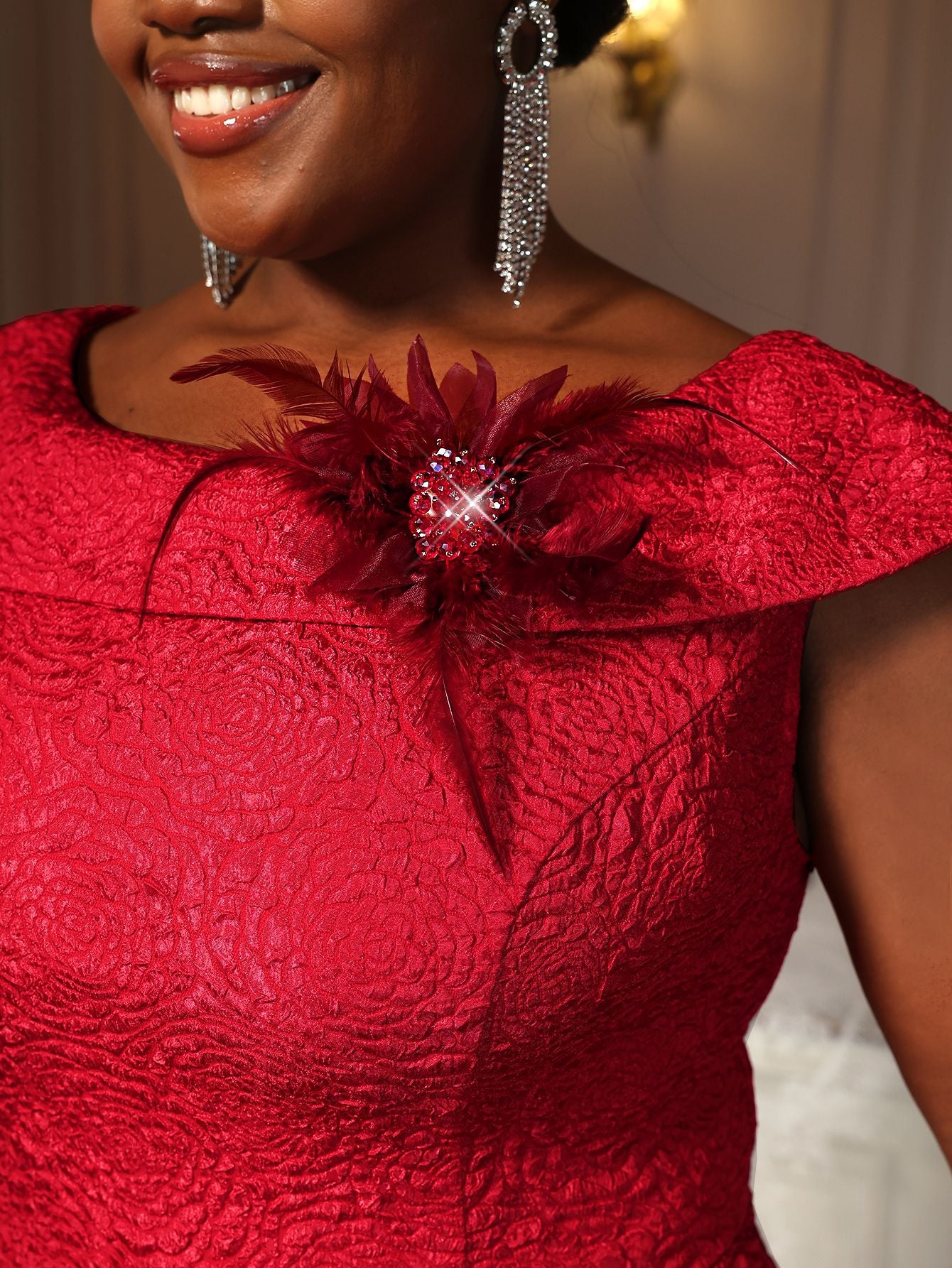 Plus Size jacquard a-line dress elegant ball gown 9