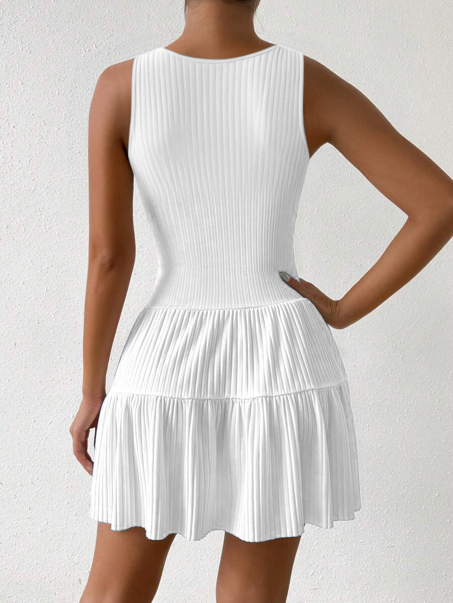V-Neck Sleeveless Ruffle Hem Short Formal Cocktail Dress 6
