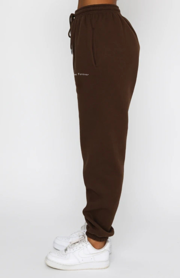 Women Autumn/Winter Printed Round Neck Long-Sleeved Top and Pants Two-Piece Set 33