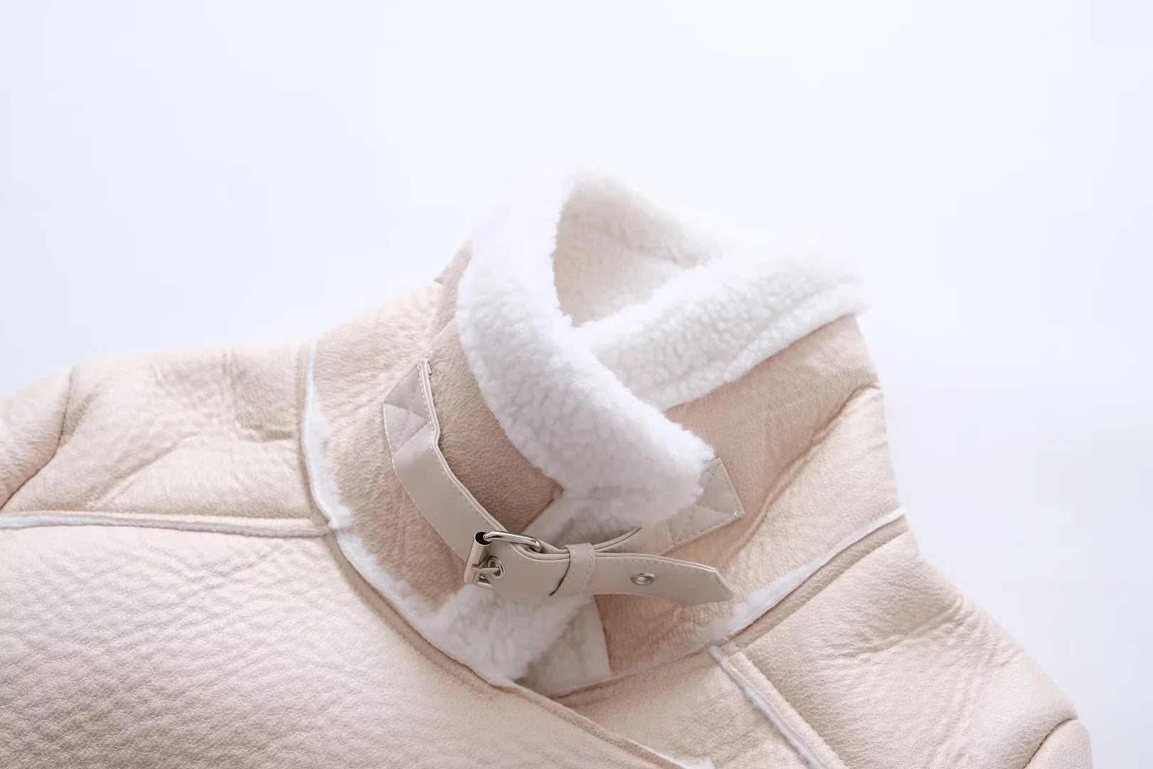 Women Lamb Wool PU-Leather Warm Jacket 13