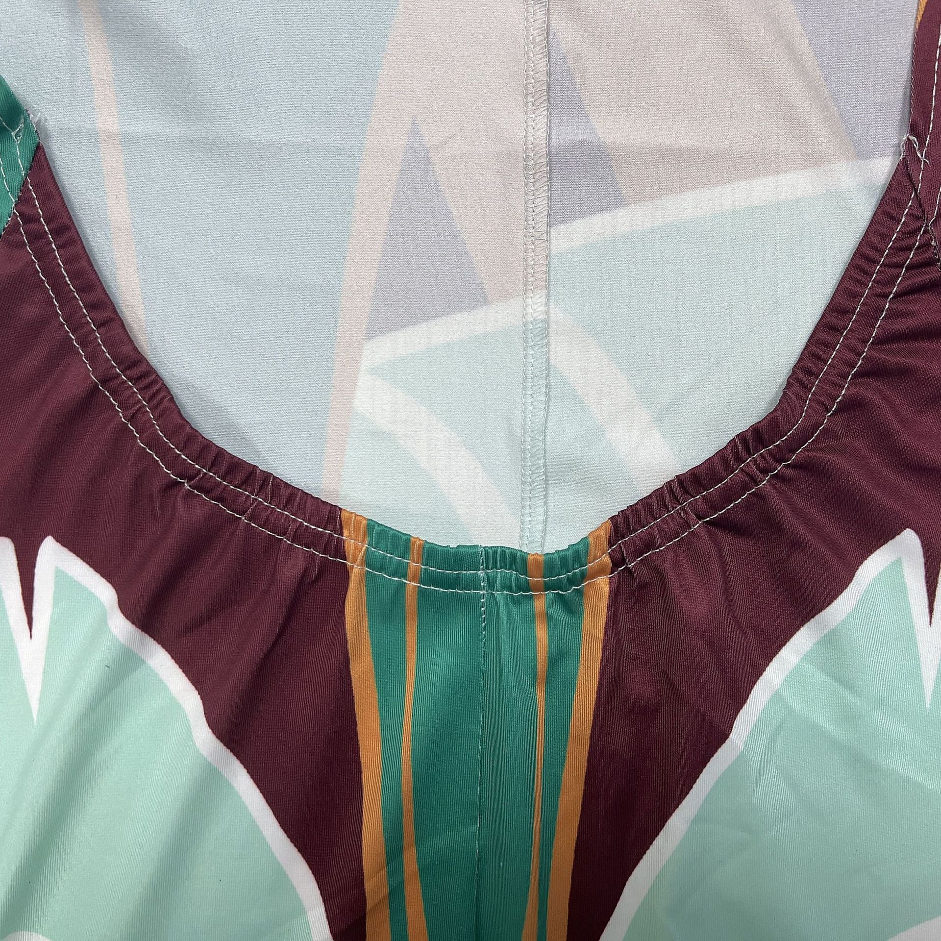 Fashionable Women's Sexy Printed Sleeveless Low Back Maxi Dress 17