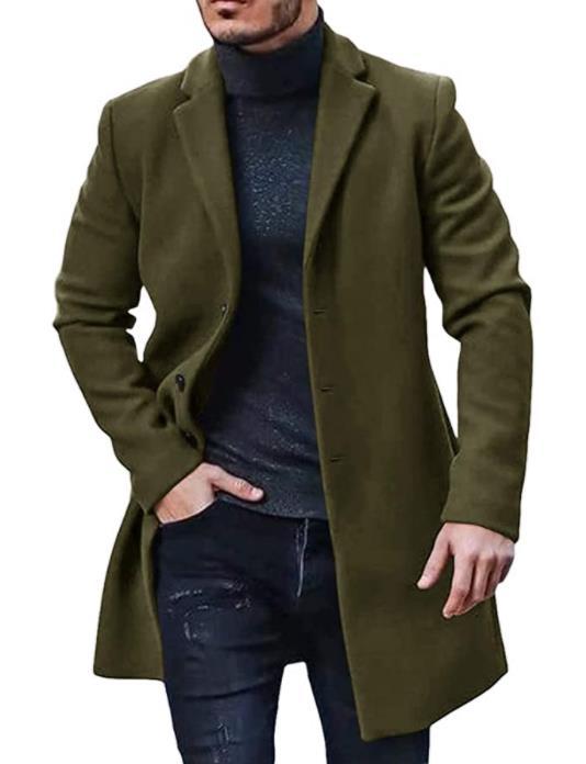 men's woolen coat trench coat