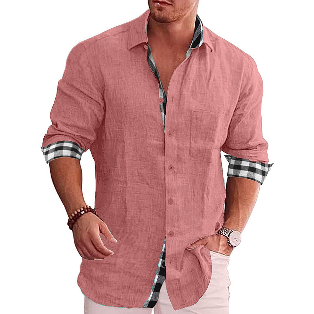 Men's Shirts Long Sleeve Fall Casual Linen Shirts 18