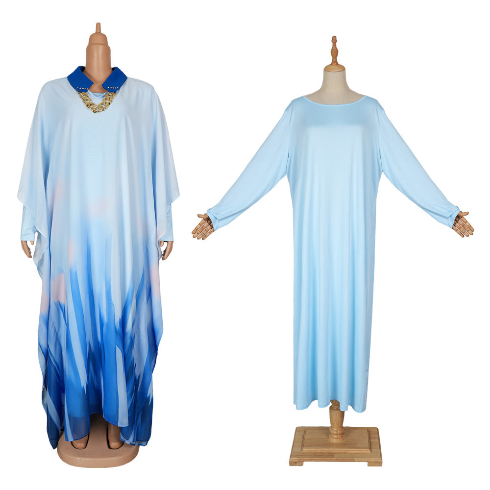 Print Robe Africa Plus Size Two-Piece Women's Dress 10