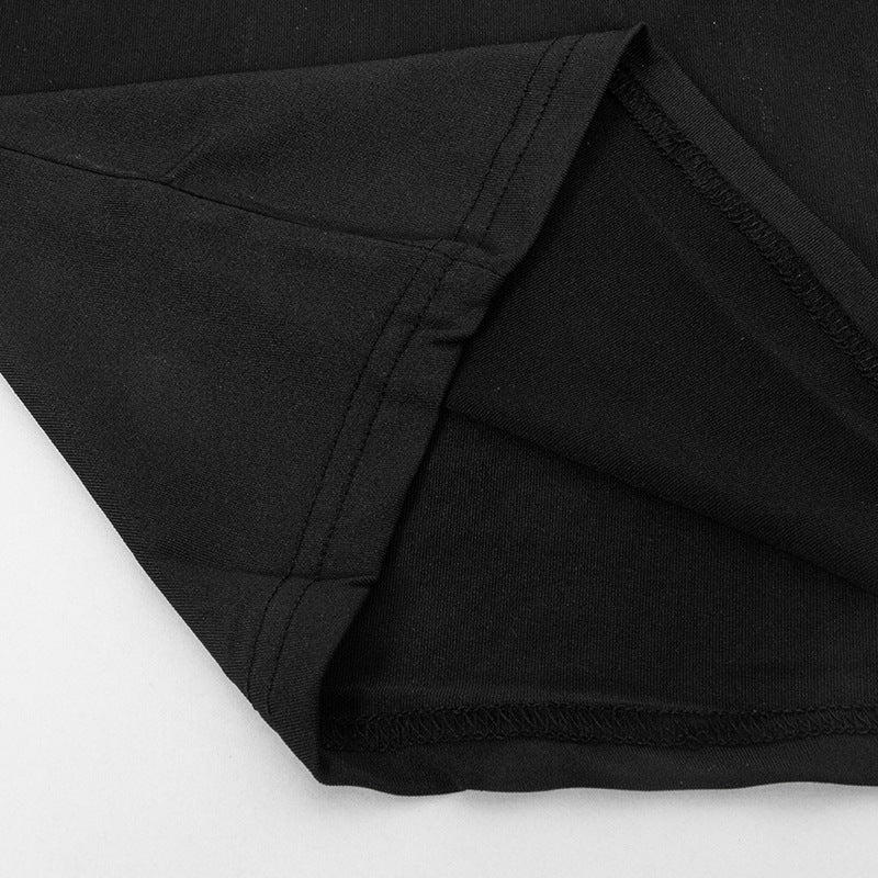 Women Solid Round Neck Short Sleeve Bodycon Dress 15