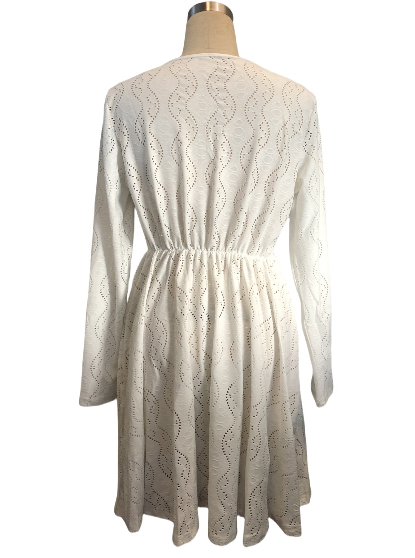 Elegant Women's Solid Lace Patchwork Mini Holidays Dress Sundress 8