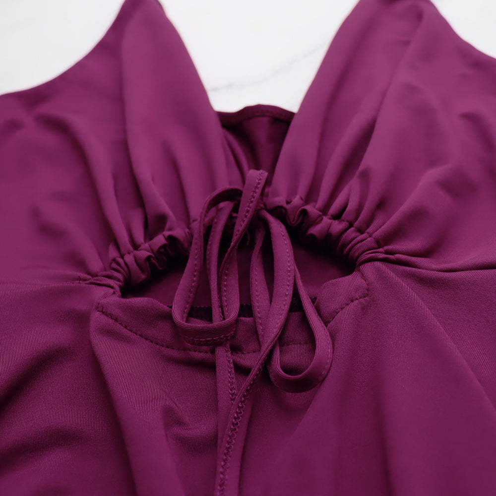 Women Sexy Backless Ruffled Slip Dress 16