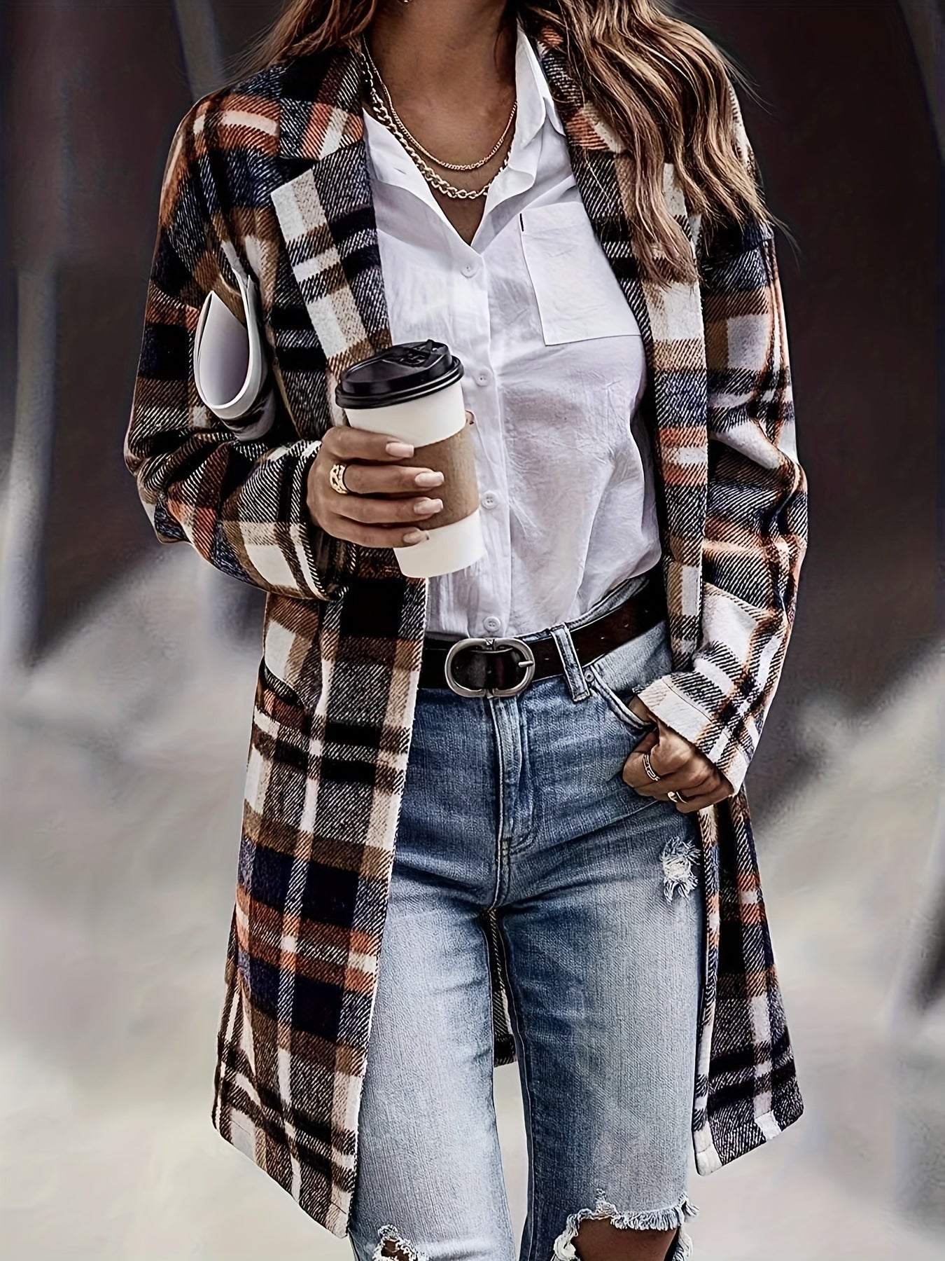 Women Long Sleeve Pocket British Style Jacket